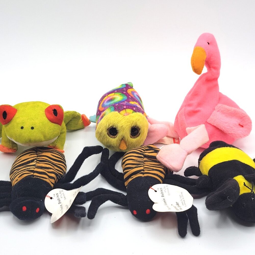 6 Ty Teenie Beanie Babies 1990's Vintage Condition